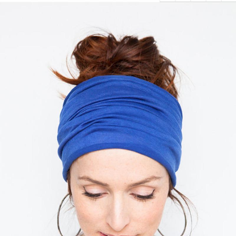 Weiches elastisches Stretch-Lauf-Haarband für Damen, breites Haarband, Kopfwickel, Yoga-Stirnband, Turban, LYD