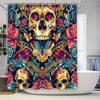 Schöner Duschvorhang Florales Totenkopf-Design Mit Schmetterlingen Fischen Für Badezimmer-Dekoration