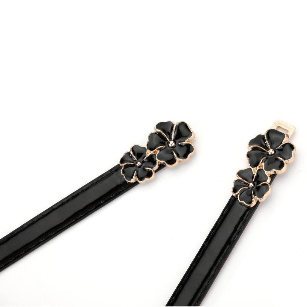 High-end Retro Vintage Silver Buckle Imitation Leather Velvet Matte Imitation Leather Women's Belt with Skirt Suit Coat Jeans