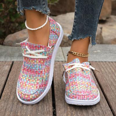 Women Mesh Casual Shoes Women's Spring and Autumn Thick-soled Plus-size Color Matching Round-headed Shoes
