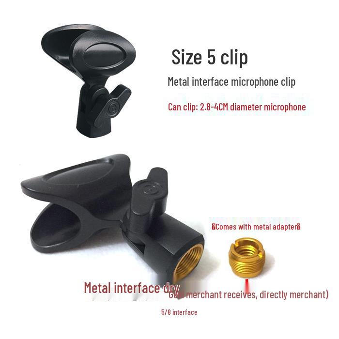 Universal Boom Arm Microphone Clip for Broadcasting & Interviews