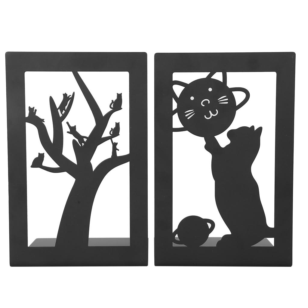 2pcs Metal Bookend Desktop Bookshelf Storage Book Documents Divider Craft Supplies