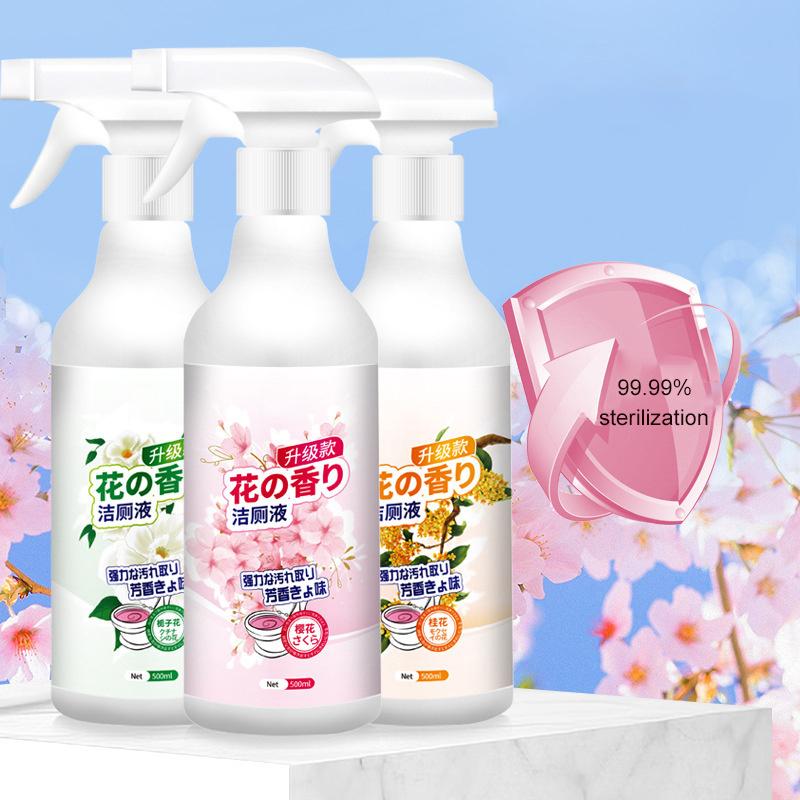 500ml Blumenduft Toilettenreiniger Kalk Gelb- & Urinflecken Kraftvoller Entferner Tiefenreinigt & Deodorisiert