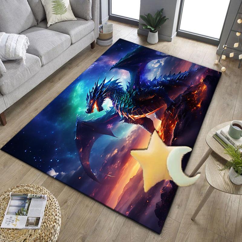 Fiery Dragon Artwork Office Rug Chair Mat, Entryway Carpet, Suitable for Front Door, Bedroom, Living Room, Desk, Holiday Gift