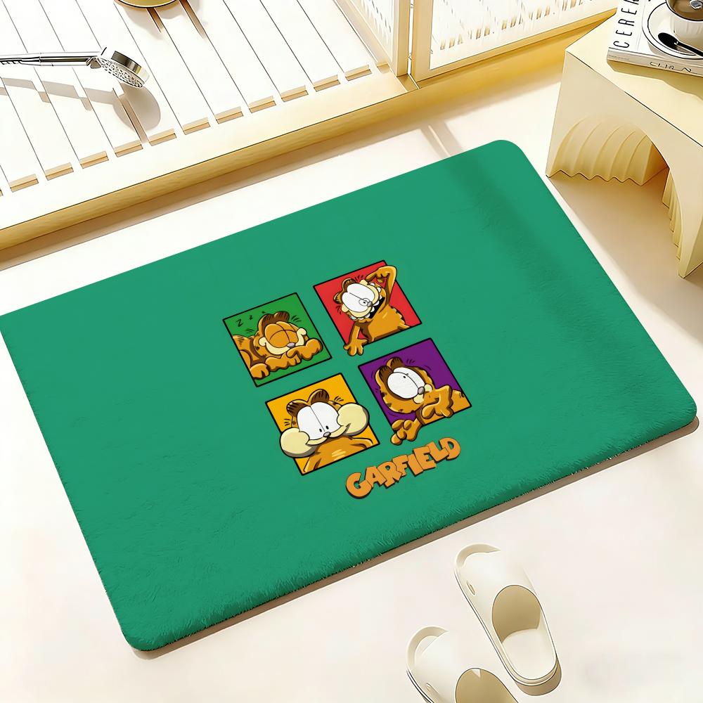 KWaii Anime G-Garfield Floor Mat Bedroom Living Room Flannel Door Mat Non-Slip Home Decor