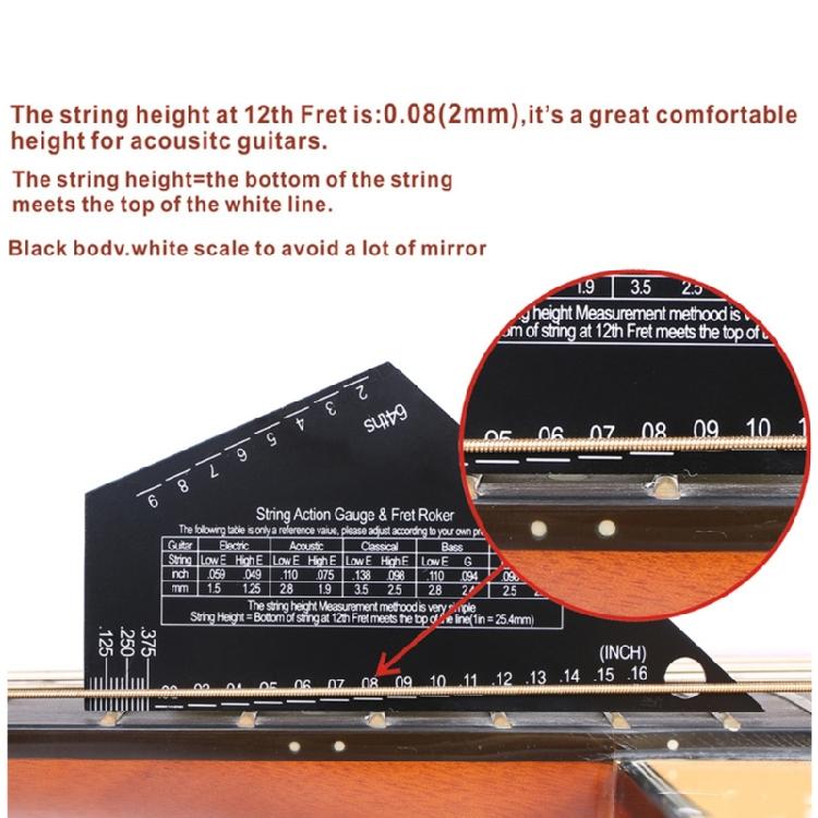 High Precise Guitar Luthier Tool Ruler String Action Gauge String Height Ruler