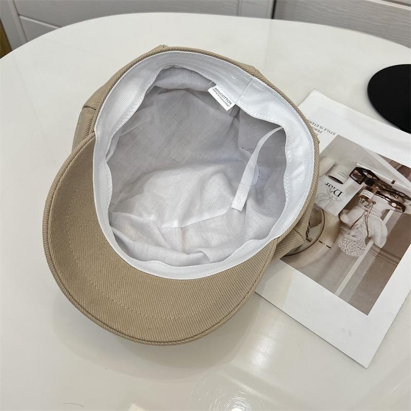 Chapeau octogonal simple en coton cousu pour femmes, mode automne et hiver, polyvalent, littéraire, rétro, casquette bec de canard, casquette de gavroche