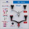 HEIGHTEN Reel Handle with Compatible with Shimano and Daiwa Spinning Arch Engine Series Wine 98/110mm 24.5mm Knob, Reels, (Black & Red, 98mm)