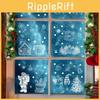 Christmas Window Decorations Pvc Snowflake Santa Static Cling Set For Festive Home Decor