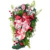 A96I-Christmas Candy Cane Wreath For Front Door Christmas Stairway Decorations Christmas Wreath For Indoor Decor 12X24 Inch