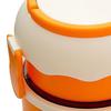 Lunch Box 2 Tier 3 Compartment Large Capacity Microwavable Cute Portable Bento Lunch Box Orange