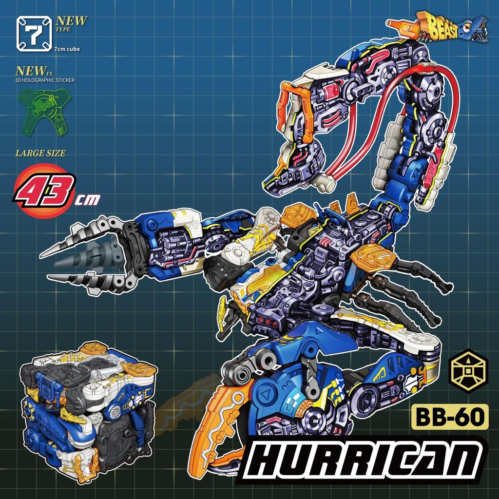 52TOYS BEASTBOX Hurricane Deformation Toys Action Figure Transforms from Mech To Cube Based On the Scorpions Perfect Birthday Party Gift for Teens and