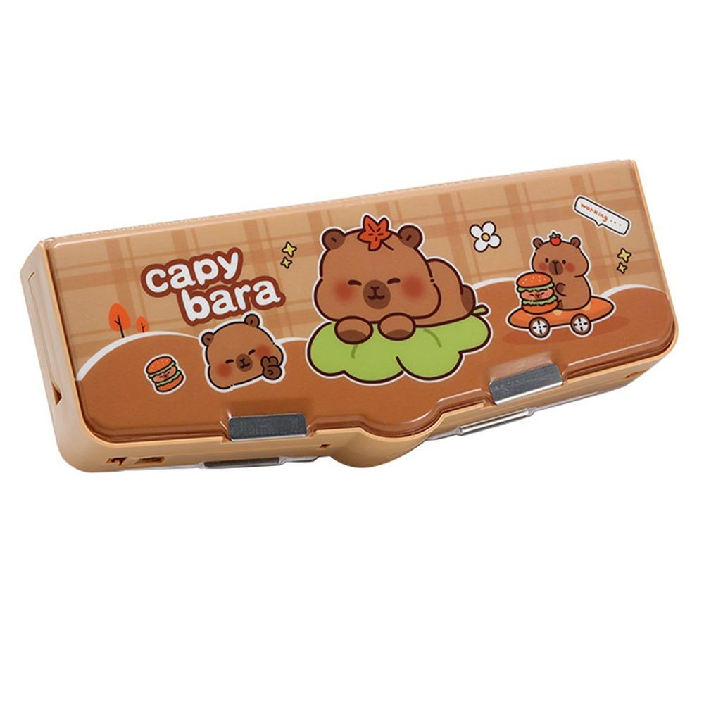High Quality Double Sided Use Capybara Pencil Case Large Capacity Multifunctional Stationery Box Pen Box School Office