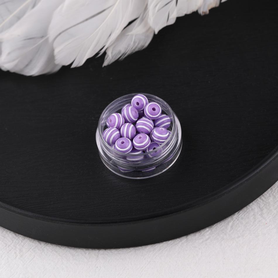 8MM Bunte gestreifte Harzperlen für DIY-Schmuck
