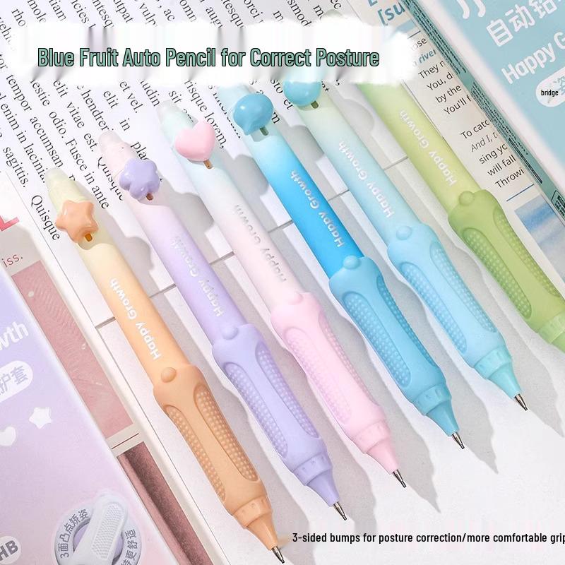 Blue Fruit Automatic Pencil Set: Candy Macaron Creative Stationery for Drafting and Drawing