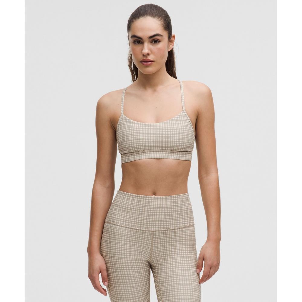 

Lululemon Flow Y BrA Nulu Light Support AC Cups Glow Grid Light ivory Multi 8