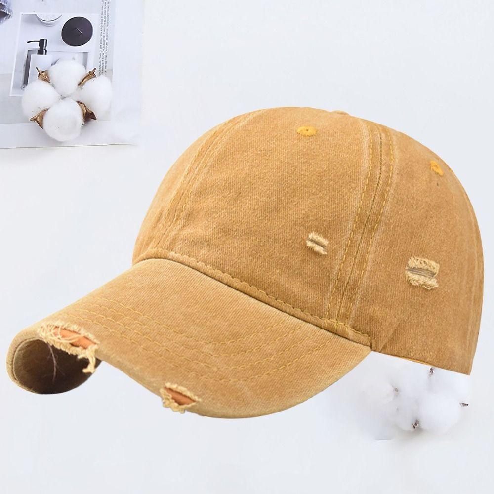 Broken Hole Peaked Cap Adjustable Sunscreen Hats Fashion Baseball Hats  Man Women Outdoor Sports