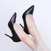 High heels women's 2025 spring, summer and autumn new stiletto design sense niche temperament socialite French black pointed single shoes