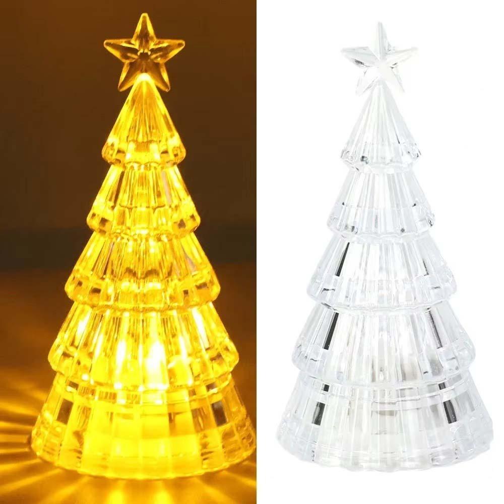 Colorful Christmas Tree Night Light Luminous Christmas Desktop Ornament Desktop LED Lamps  Kids