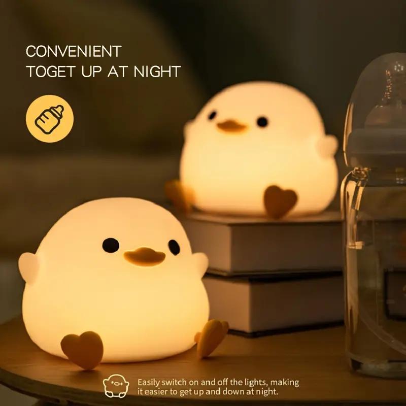 Xiaomi Creative and Cute Silicone Pat Light USB Charging Bean Duck Night Light Atmosphere Light Bedroom Bedside Ornament Rechargeable