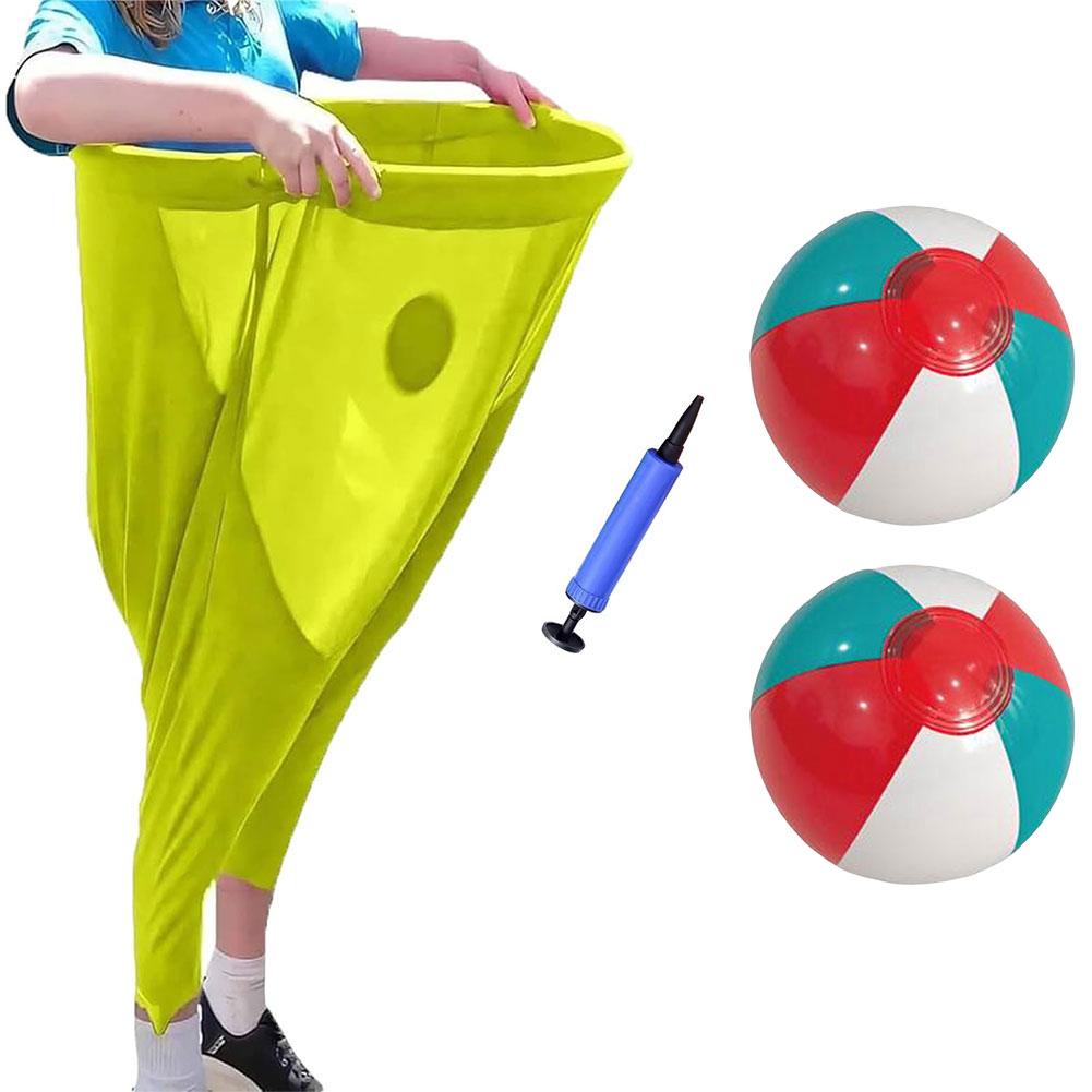 Granny Pants Yard Game Set with 2 Bouncy Balls and 1 Air Pump Outdoor Games Field Family Reunion Game for Kids and Adults