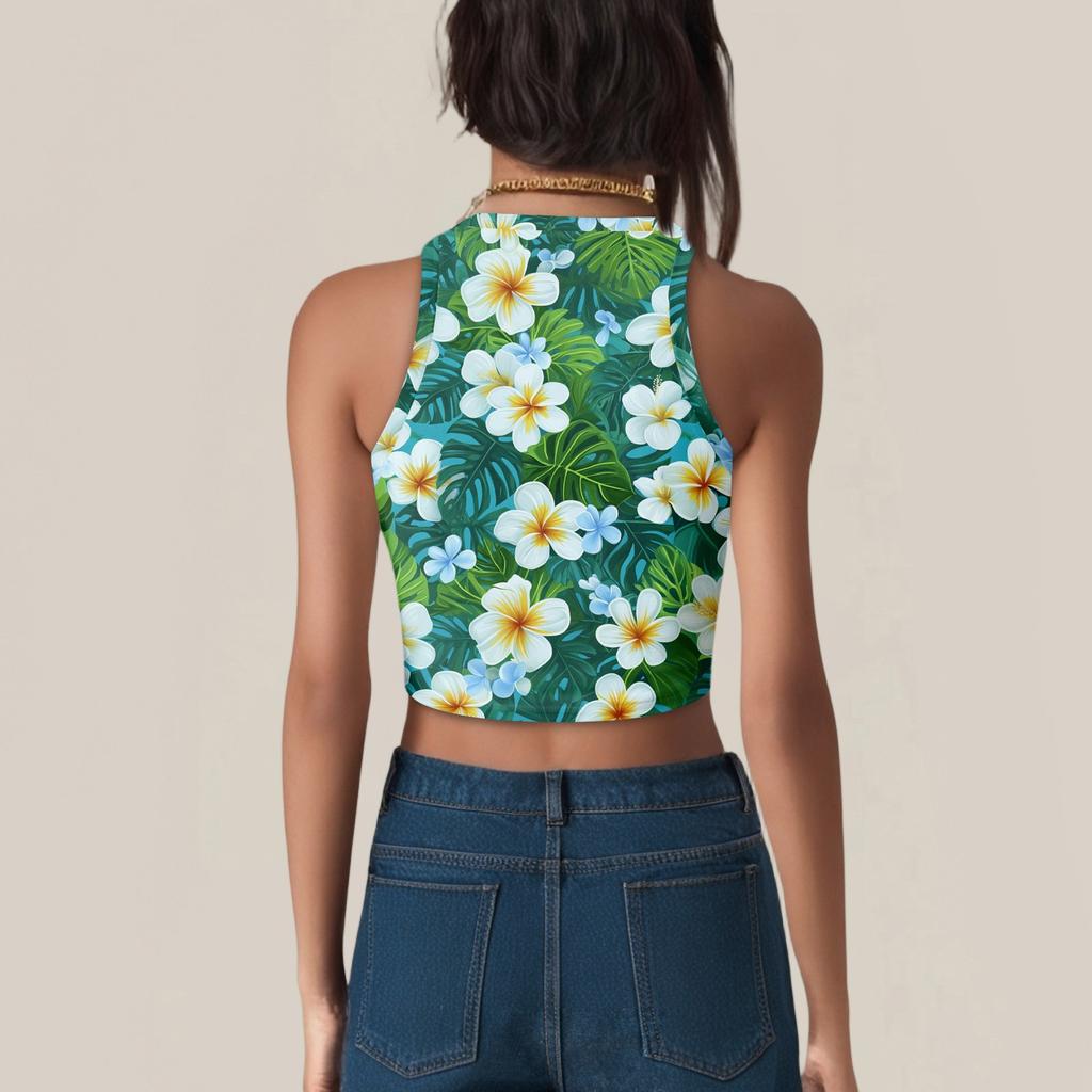 Women's Fashion Hawaii Print Sleeveless Base Tank Top