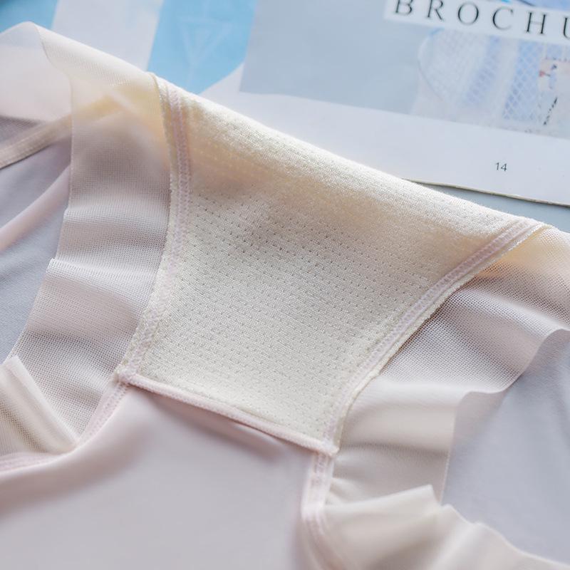 Großformatige Ice Silk Nahtlose High-Waist Damenunterwäsche - Atmungsaktiv, Elastisch, Bauchkontrolle, Po-Anhebung, Figurschmeichelnde Slips.