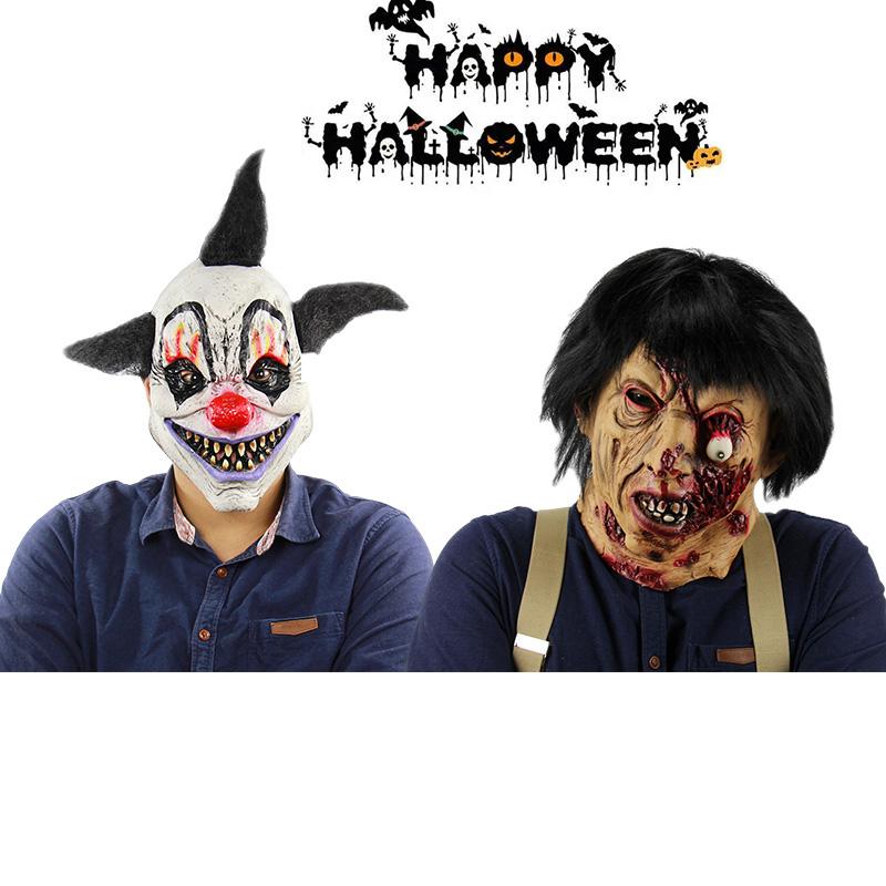 Halloween Mask Creepy Latex Clown Zombie Cosplay Party Horror Make Accessory Up
