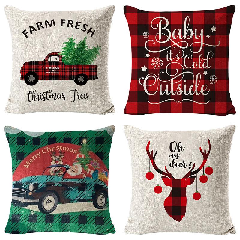 Christmas Pillow Home European Linen Sofa Cushion Cushion New Pillow Case