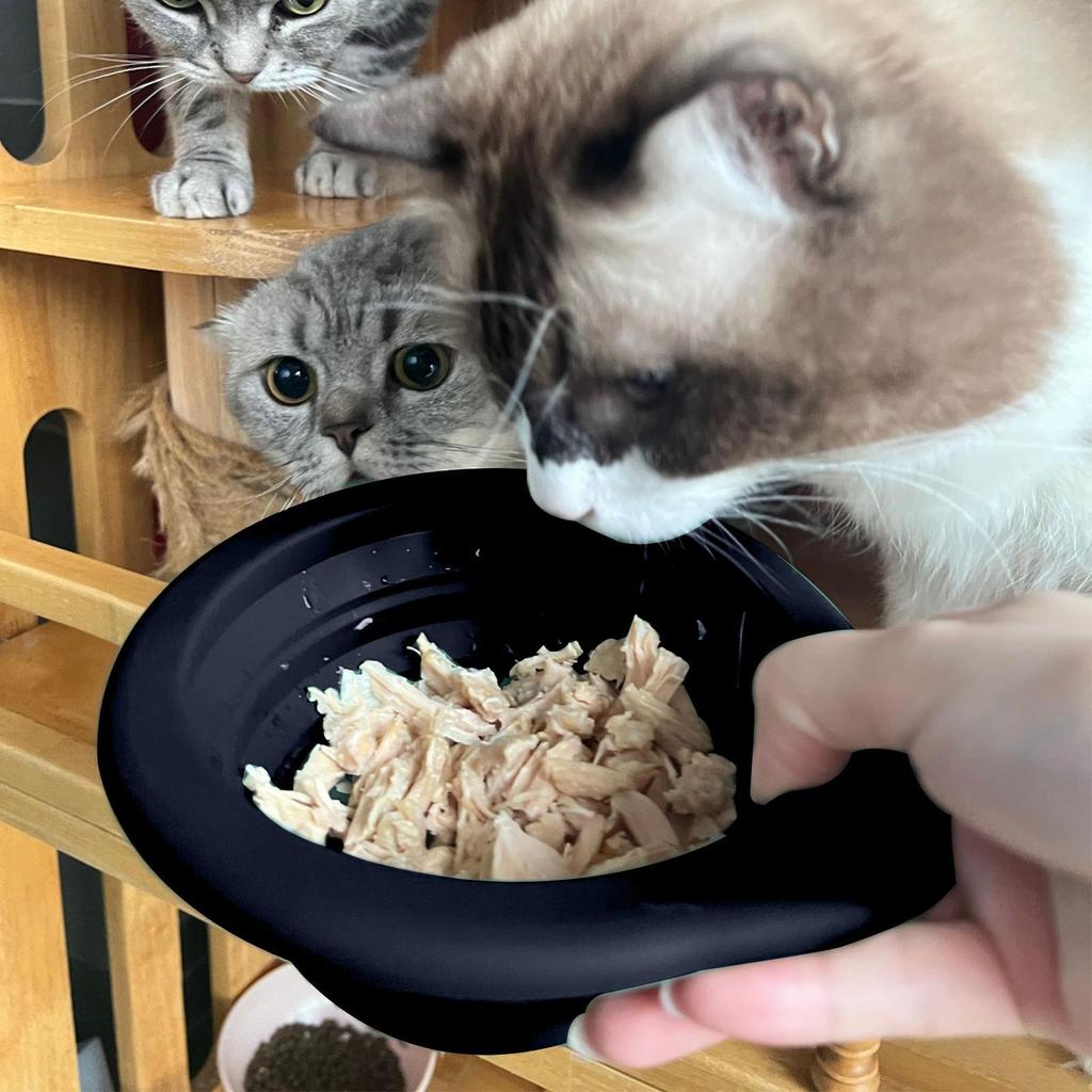 Folding Dog Bowl 300ml Foldable Bowl With Carabiner Silicone Pet Feeding Dish For Travel Camping Hiking Backpacking Outdoor