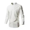 Men's Korean Version Slim-fit Fashion Stand-up Collar Trendy Elastic Long-sleeved Shirt Shirt Casual Solid Color Cardigan