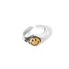S925 Silver Vintage Smile Face Ring For Women Stylish And Minimalist Adjustable Band