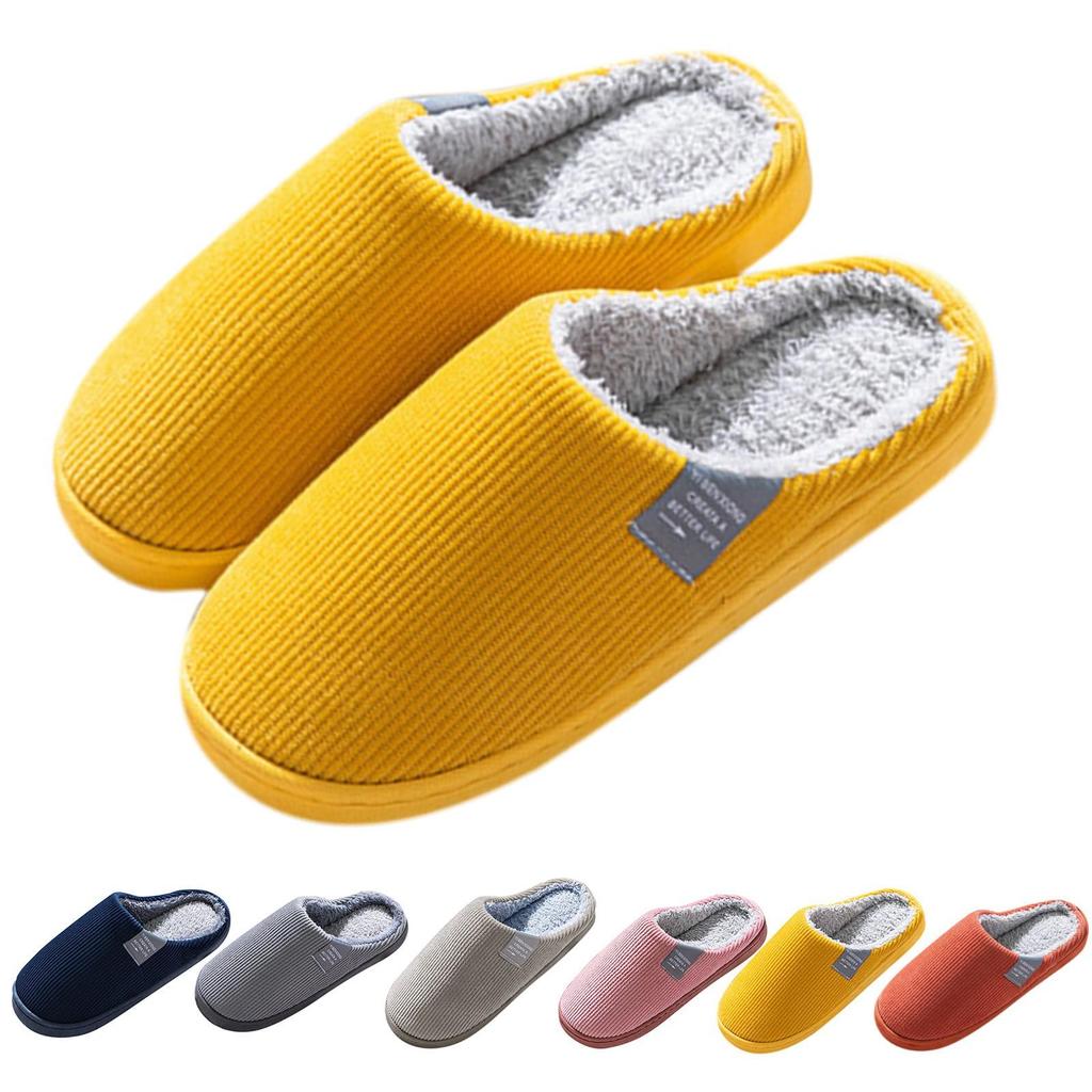 Winter Warm Fur Slippers Men Women Couples House Non Slip Soft Shoes Comfort Flat Heel Home Indoor Bedroom Plush Slippers
