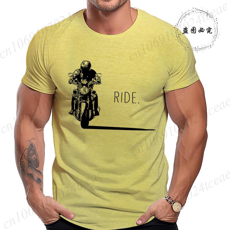 Men's Casual Motorcycle Graphic T-Shirts Man Street Summer Harajuku Tshirt Motorbike Racer Vintage Retro Bike T-Shirts Top Gift