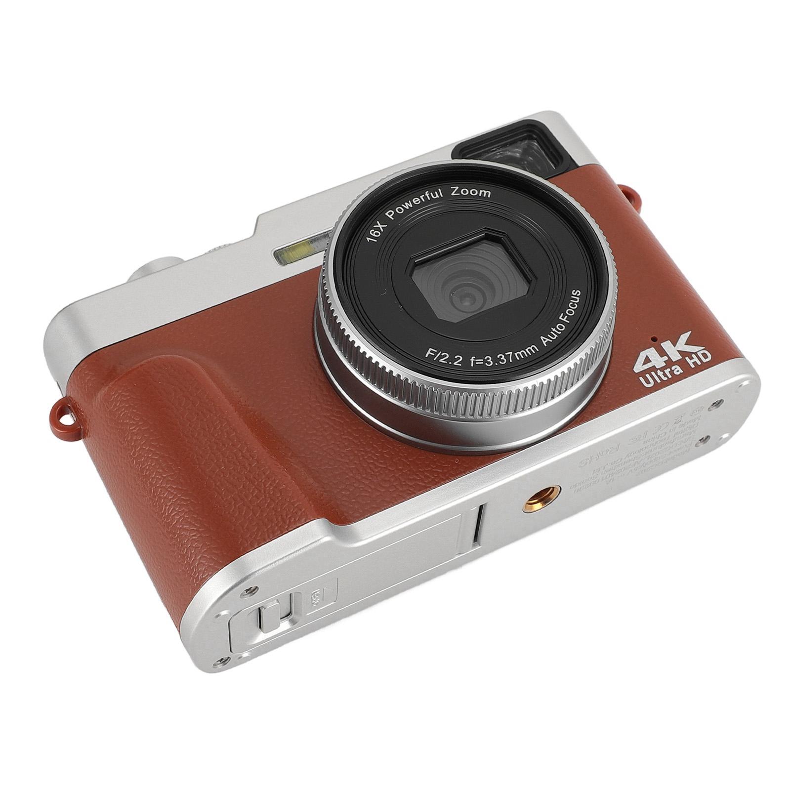

4K 48MP Digital Camera 2.8inch Screen Anti Shake 16X Digital Zoom Video Camera Compact Point and Shoot Travel Camera