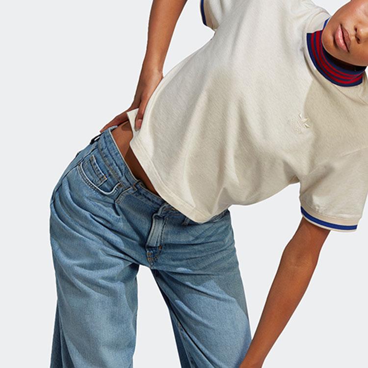 Adidas Originals Three Stripes Sport Short Sleeve T-Shirt Women Tops White IC5223