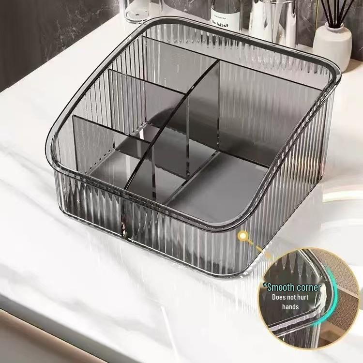 Acrylic Makeup Brush & Lipstick Organizer with Skincare Product Holder