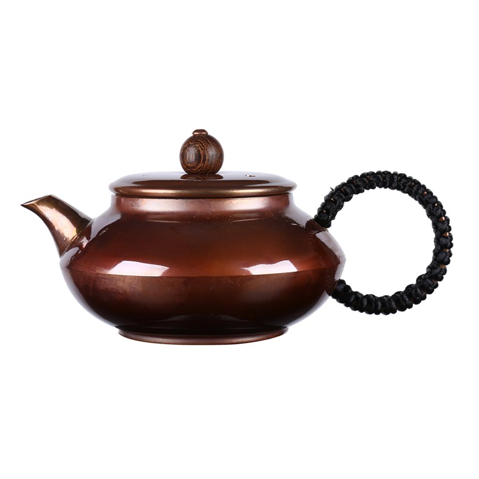 Retro Small Copper Tea Kettle, Traditional Handmade Red Copper Teapot, Small Health Brewinig Tea Pot, Kung Fu Tea Set, 200Ml