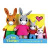 Plush Gift Set Trotro and Family +/- 15 Cm - JEMINI - Trotro, His Mom, His Dad and His Little Sister.