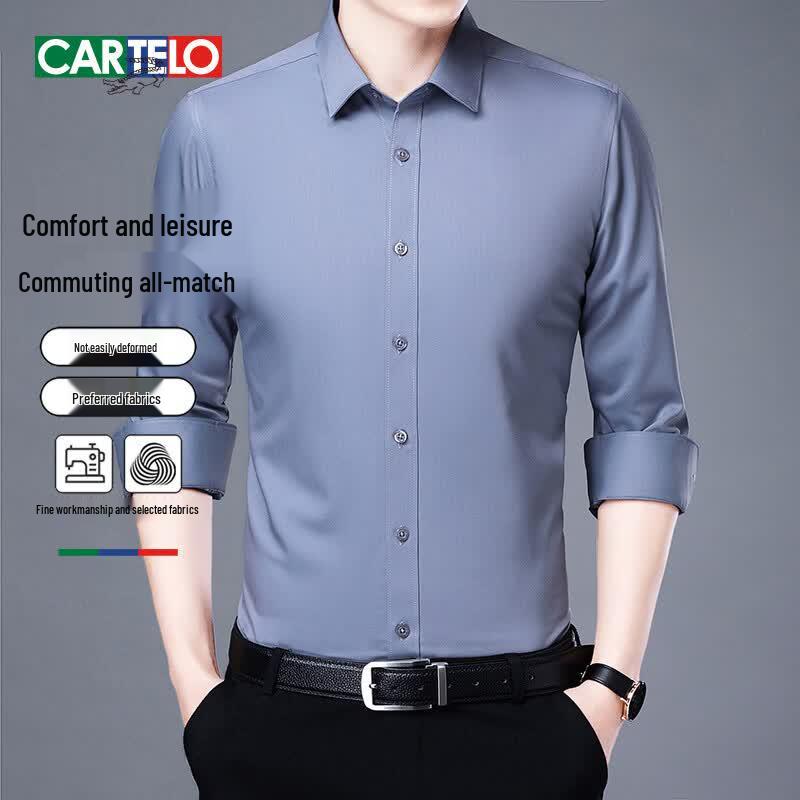 CARTELO Men's Long Sleeve Business Casual Shirt