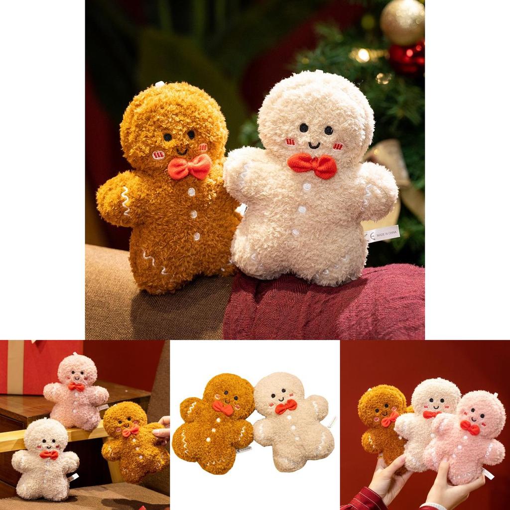 Weihnachts-Lebkuchenmann Plüschtier mit weichem Stoff für Feiertagsdekoration und Geschenke