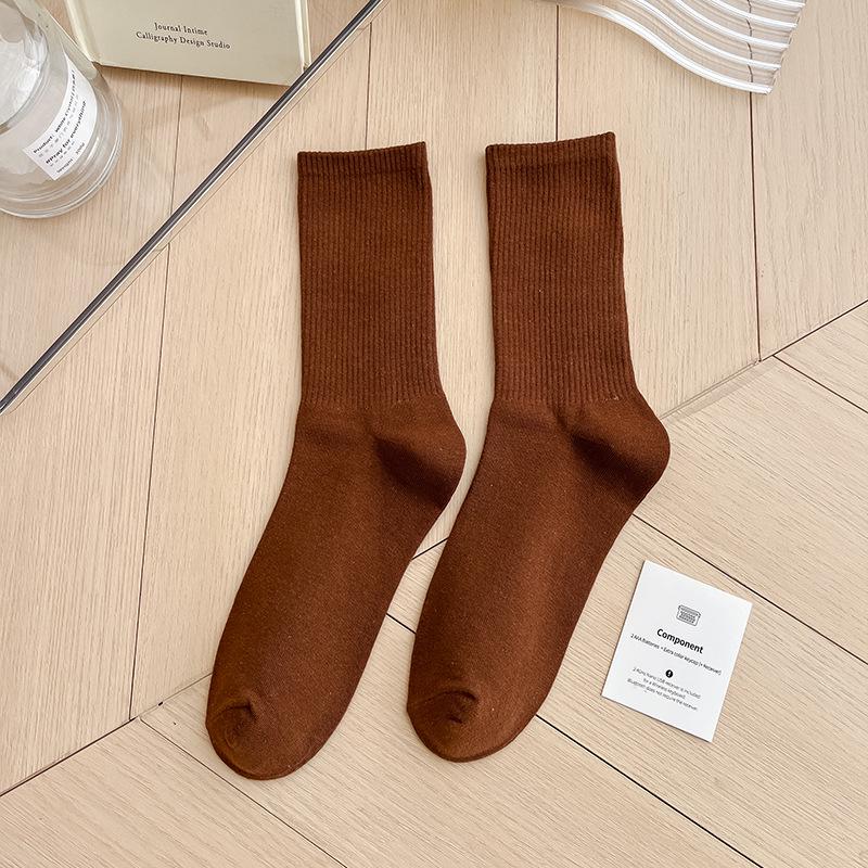 Bunte Damen Baumwoll Kniehohe Tanzsocken: Macaron Bonbonfarbe, Wadenlang, Japanischer Stil