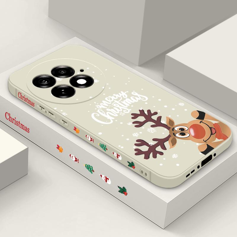 

Slim Silicone Phone Case For OnePlus 15 13R 13 12 12R 11R Nord 5 5G Christmas Elk Printing Soft TPU Cover For OnePlus Ace 5 3 2 OnePlus 12