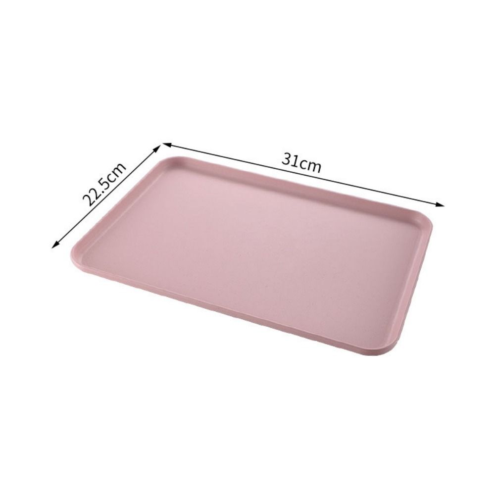 Plastic Wheat Straw Storage Tray Eco-friendly Large Capacity Service Dessert Pallet Exquisite Rectangular Serving Tray Desktop
