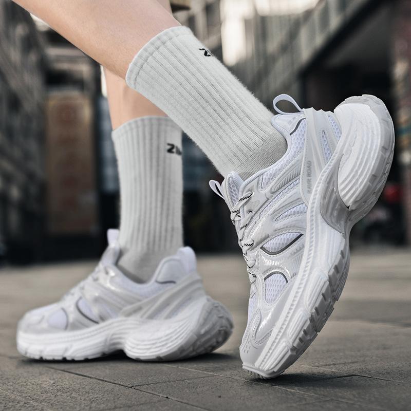 Spring trend men's and women's retro fashion dad shoes comfortable and breathable thick-soled invisible height-increasing casual shoes