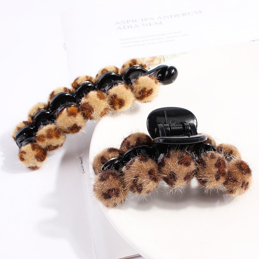 Buy Fashion New Korean Hair Ball Wide Leopard Print Hair Claw Hair