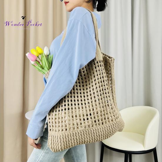 Grande Borsa Tote In Tela Per Donna – Spiaggia, Spesa, Tracolla – Stampa Naturale, Pieghevole