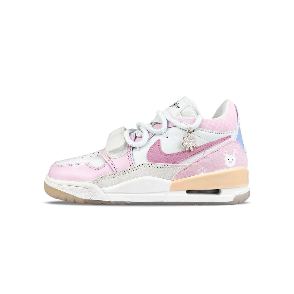 

Jordan Legacy 312 Low WMNS CNY Abrasion Resistant Mid top Vintage Basketball Shoes Unisex White Pink HF3182-100(Team401-) 36.5