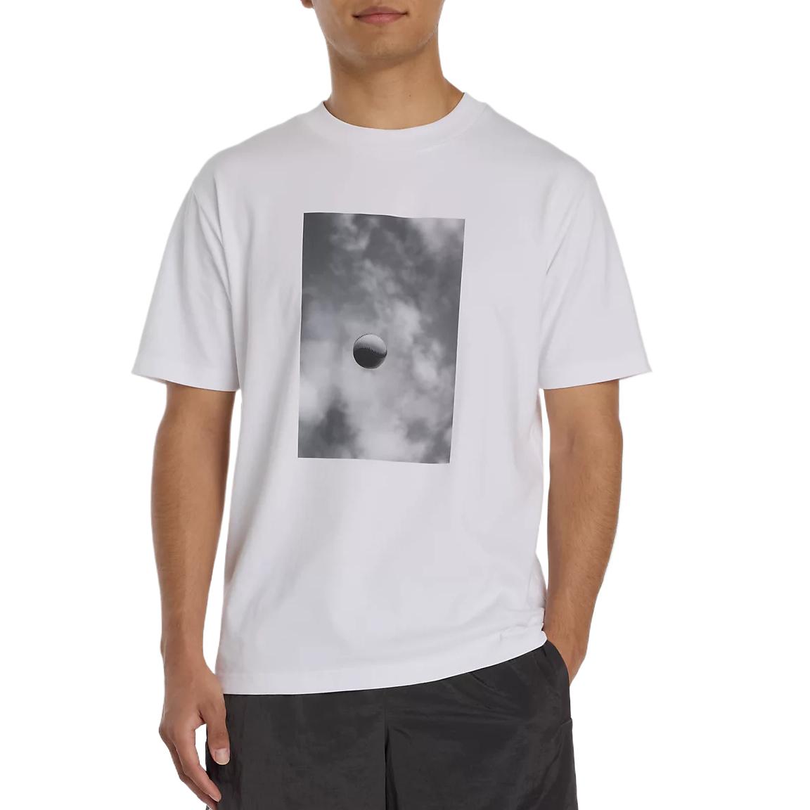 New Balance T Shirts Men s White Crew Neck Moderate MT61V6E3-WT S
