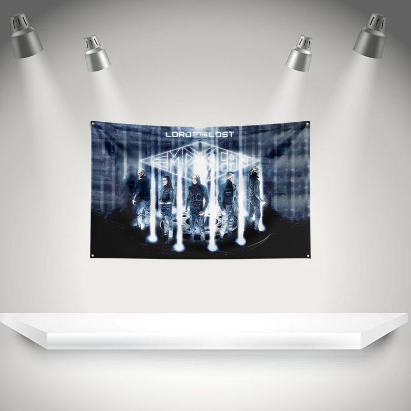 L-Lord of the lost Flag Rock Music Band Banner with Grommet HD Printing Tapestry Exhibition, Music Band Fans, Garage Decor
